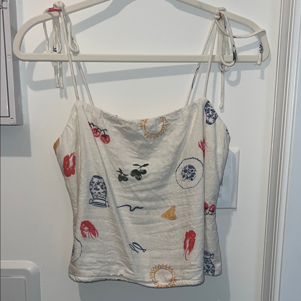 Abercrombie & Fitch Cream Camisole with Colorful Print